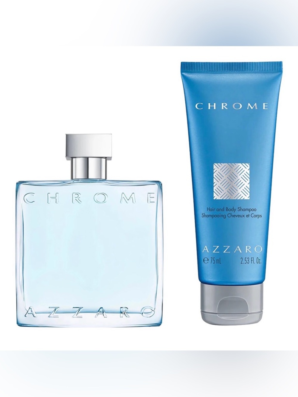 NIB Men’s SET -AZZARO Chrome  Eau de Toilette & Hair & Body Shampoo